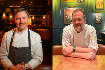 Luther Dowdy, Executive Chef at The Parlour Room Bar and Grill in New York City and Ash Fulk, Vice President of Culinary Operations for Fox Lifestyle Hospitality Group in New York City