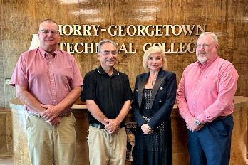 Mr. Jeff Ball, HGTC Chair and Professor of Academic & Workforce Development; Mr. James Friday, HGTC Associate Professor of Water & Wastewater Management; Dr. Marilyn Fore, HGTC President; Mr. Brandon Haselden, HGTC Assistant Vice President and Dean