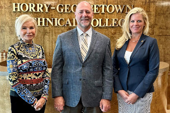 Dr. Marilyn Murphy Fore, HGTC President; Dr. Sean Grainger, Associate Director for Public Safety Consulting at AT&T and HGTC Adjunct Faculty for Business; Dr. Theresa Strong, HGTC Assistant Vice President & Dean