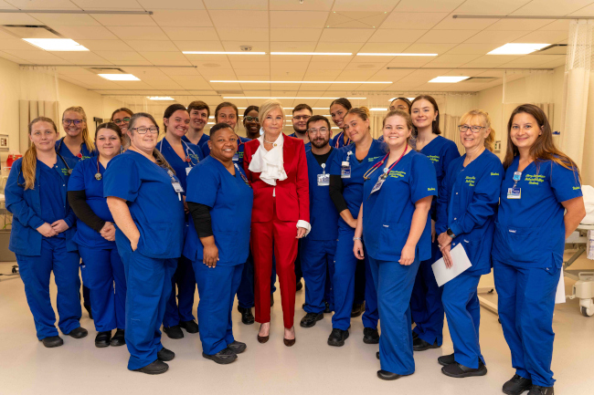 Dr Fore with nursing students