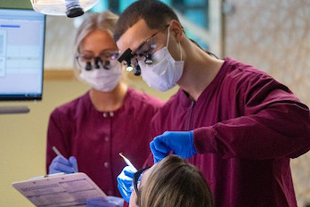 Pictured from left to right:  Lindsey Zienowicz (left) and Redwane Ait Hammou (right) are two Dental Hygiene graduates who completed the program in 2024.